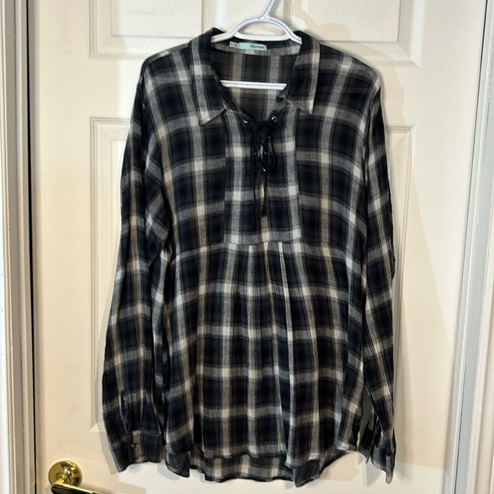 MAURICE plaid 100% cotton Tunic